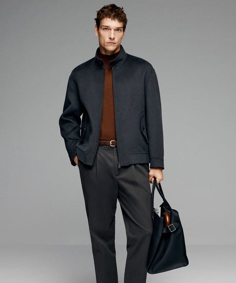 casual pants single pleat straight /2color　SH2606