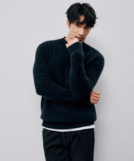 half turtleneck sweater cashmere 80% /2color　SH2570