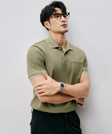 mulberry silk polo shirt /2color　SH2473