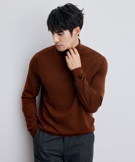sweater turtleneck washable wool business /7color　SH2598