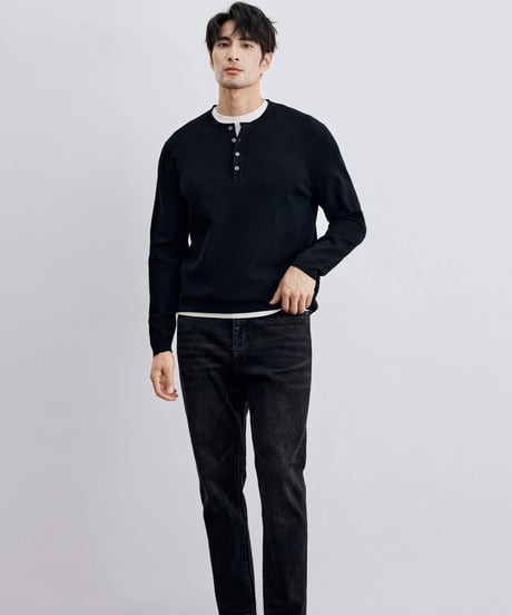 black gray wash stretch jeans　SH2312