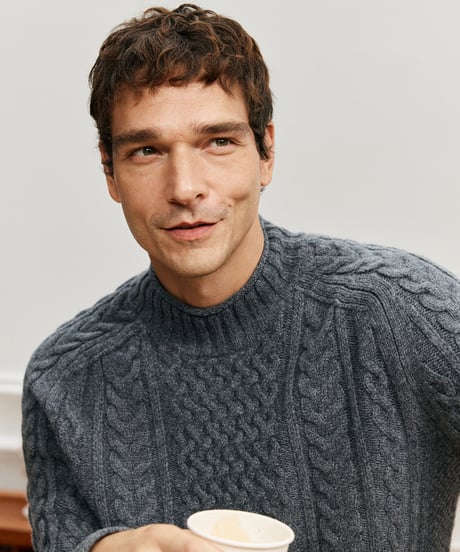 half turtleneck sweater in wool　SH2687