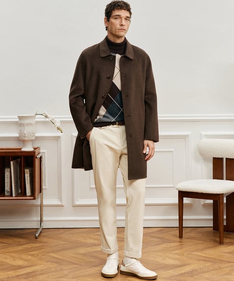 camel hair wool cashmere lapel coat　SH2559