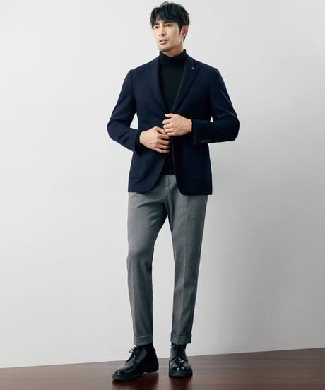 wool herringbone slim casual jacket /2color　SH2239