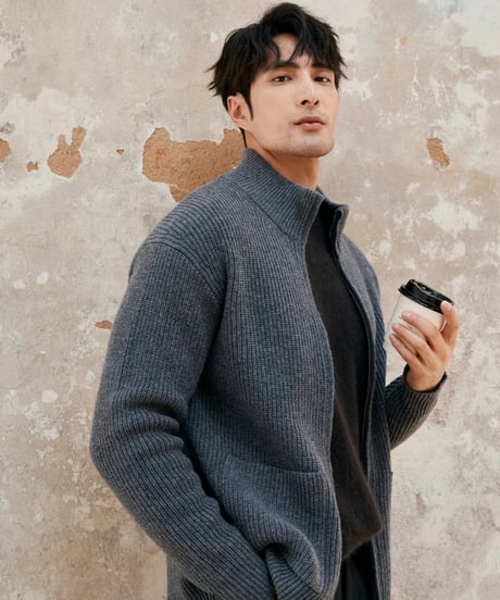 knit cardigan jacket wool 100% /2color　SH2387