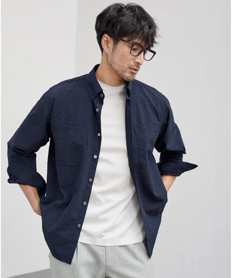 jacquard seersucker shirt　SH2469