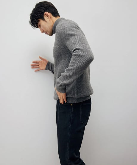 yak slim high neck sweater /2color　SH2214