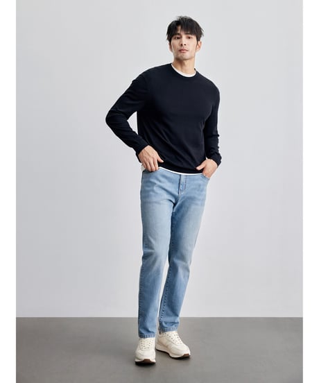テーパード デニム オールシーズン ダッドパンツ