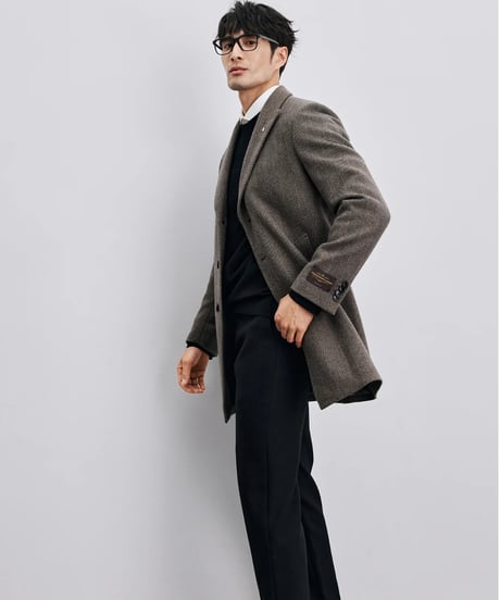 herringbone coat wool 100%　SH2404