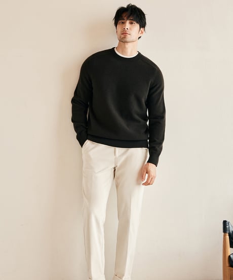 round neck sweater wool 100% /2color　SH2625