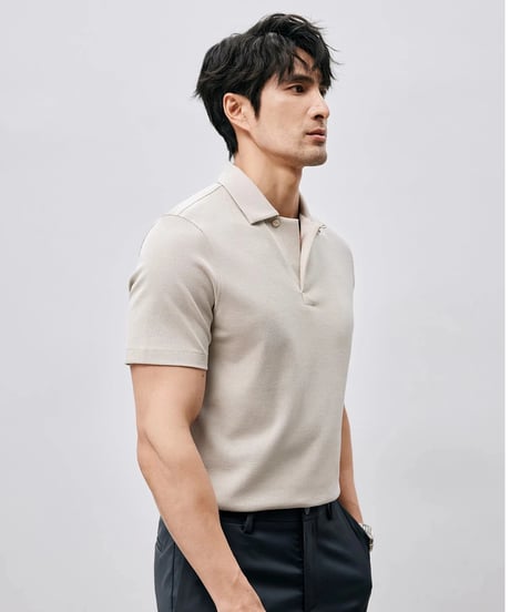 supima cotton lapel t-shirt /3color　SH2486