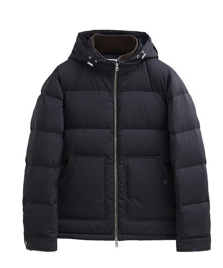 white goose leather stitch down jacket /3color　SH2382