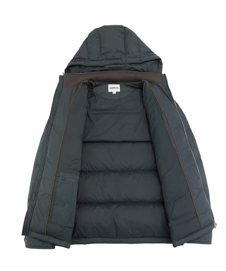 white goose leather stitch down jacket /3color　SH2382