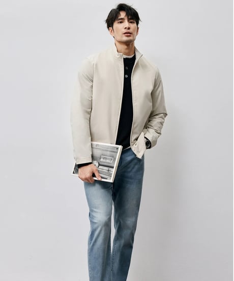 waffle jacquard henley shirt /2color　SH2452