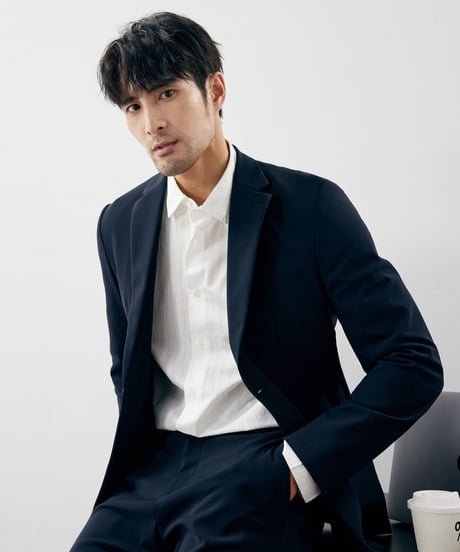 stretch slim single jacket /2color　SH2238