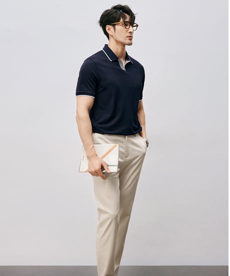 mulberry silk cotton piqué t-shirt /2color　SH2536