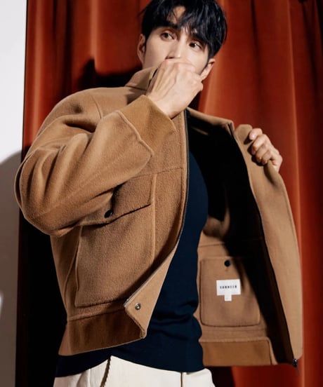 short jacket lapel wool /3color　SH2243