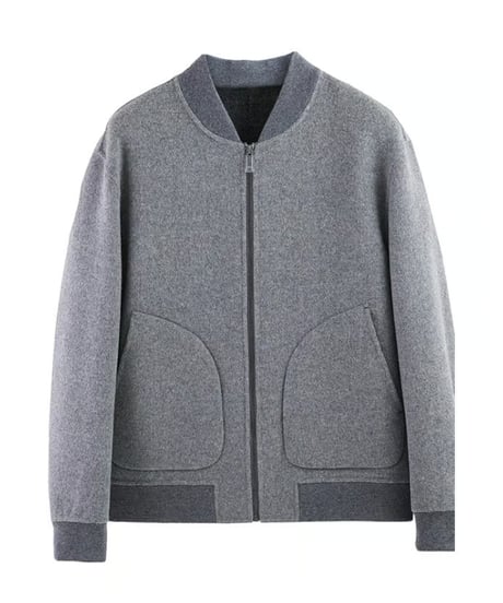 baseball collar wool tweed jacket /2color　SH2416