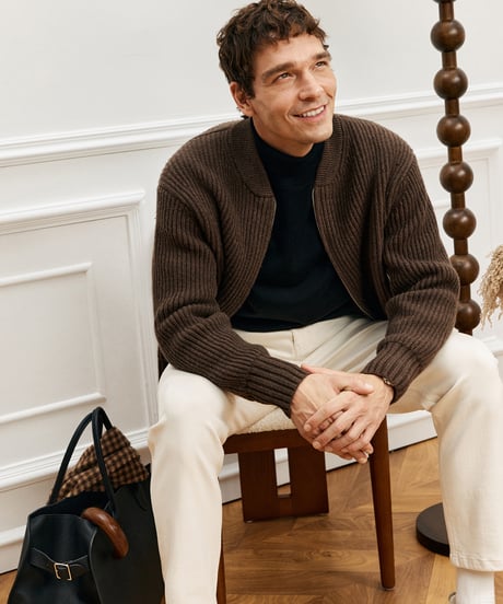 knitted jacket wool 100% /2color　SH2560
