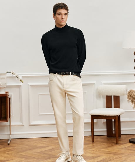 sweater turtleneck cardigan wool thick /5color　SH2572