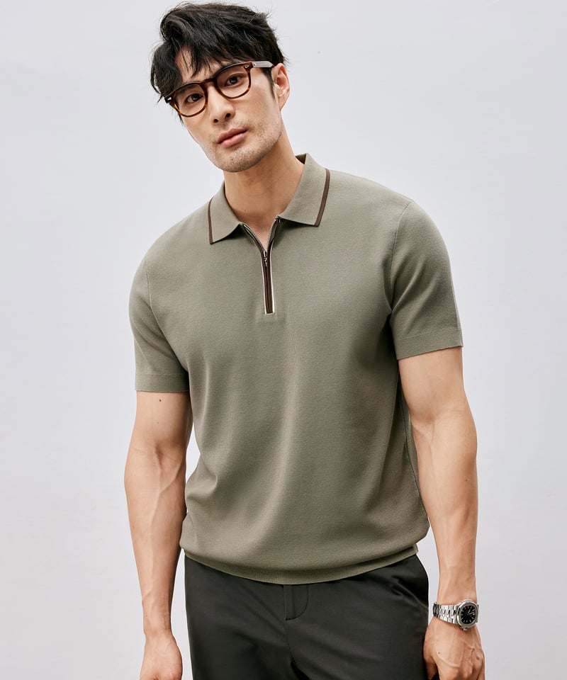 ポロシャツ half-zip polo shirt /2color SH2533 | SANHEER