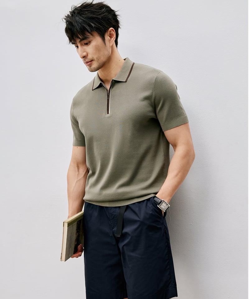 half-zip polo shirt /2color SH2533 | SANHEER