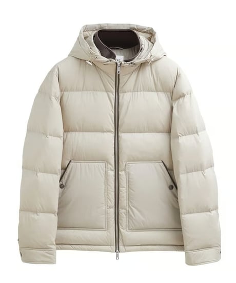 white goose leather stitch down jacket /3color　SH2382