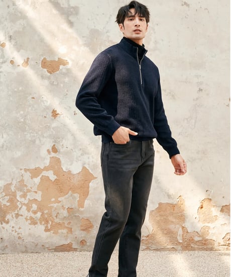 chenille stand-up collar sweater /2color　SH2396