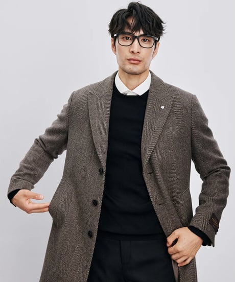 herringbone coat wool 100%　SH2404