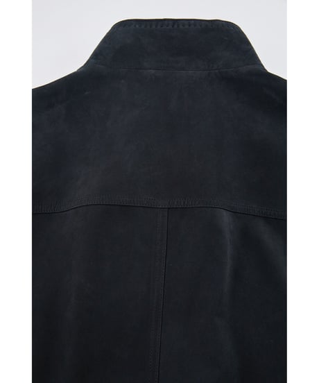 stand collar suede leather jacket 100%　SH2350