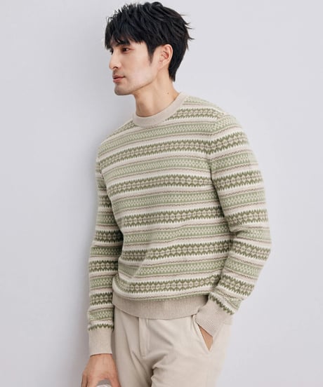 fair isle jacquard cashmere wool sweater　SH2342