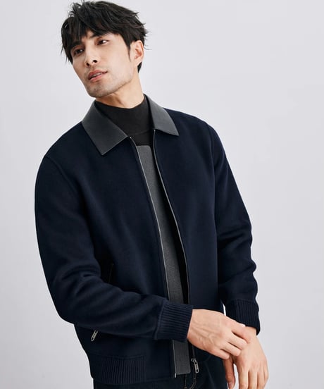 stand collar jacket wool 100%　SH2417