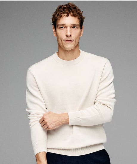 round neck sweater in wool /4color　SH2649