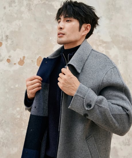 wool mid length coat jacket /2color　SH2379
