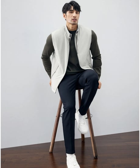 reversible stand collar vest jacket /3color　SH2261