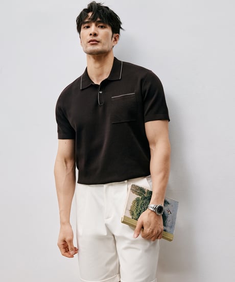 cotton knit polo shirt /2color　SH2534