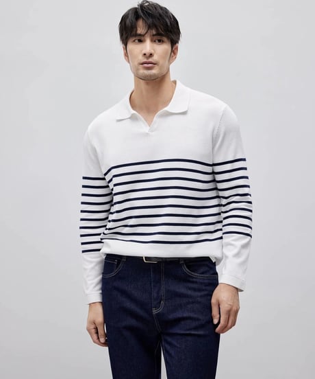 striped V neck sweater　SH2148