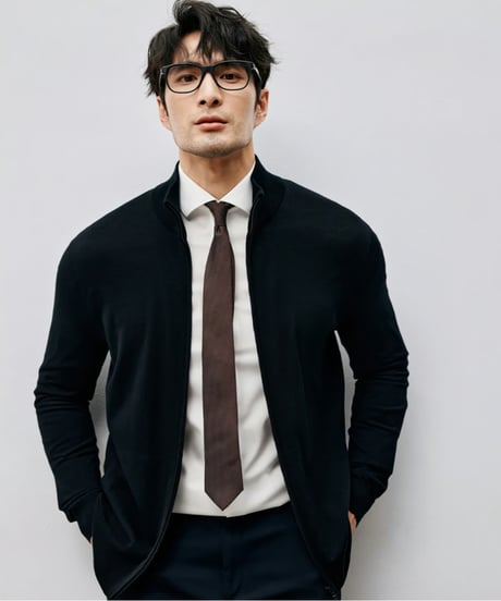 stand collar knit cardigan /2color　SH2449