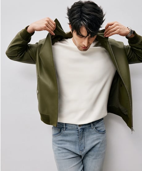 100% sheepskin leather jacket　SH2460