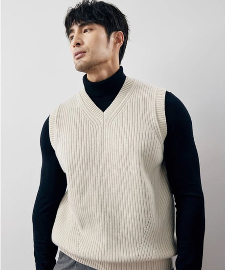 sweater sleeveless V neck wool /3color　SH2233