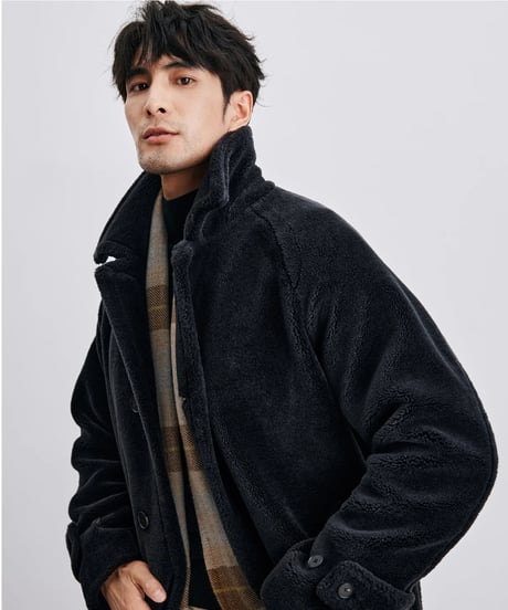 lapel mid-length coat wool 100%　SH2418