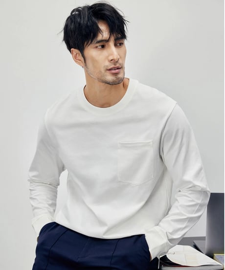 basic cotton round neck T shirt /4color　SH2284