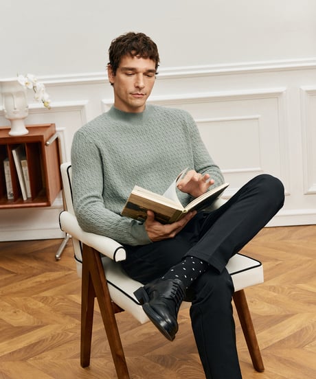 half turtleneck sweater wool cashmere　SH2564