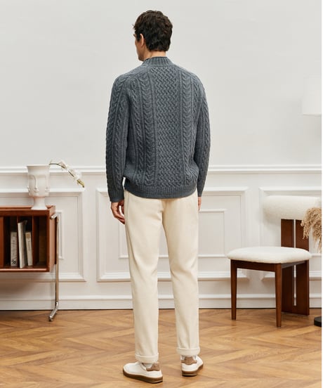 half turtleneck sweater in wool　SH2687