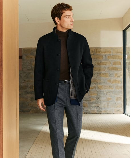 stand collar wool cashmere jacket　SH2618