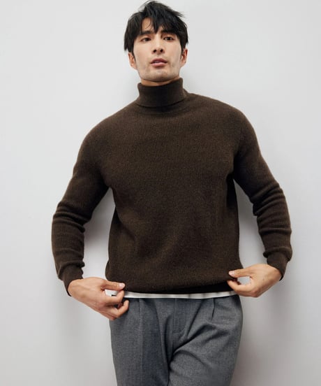 yak slim high neck sweater /2color　SH2214