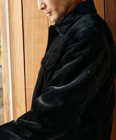 zipper fur jacket camel　SH2558