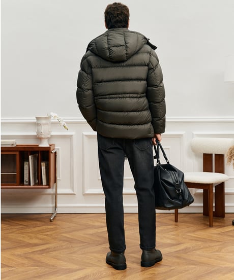 white goose down jacket with hood /2color　SH2573