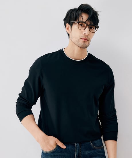 long round neck t-shirt /3color　SH2673
