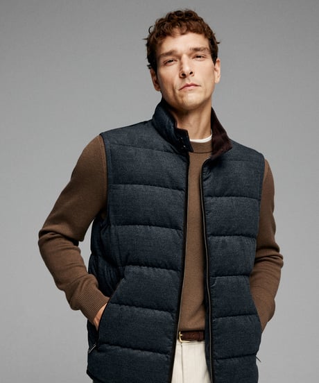 down jacket vest wool white goose /2color　SH2621
